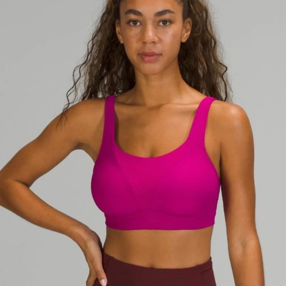 Lululemon athletica raspberry sports bra run times magenta nwt 38DDD 38D strappy - Picture 4 of 5